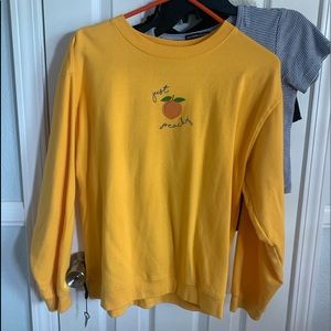 “Just Peachy” Yellow Crewneck oversized